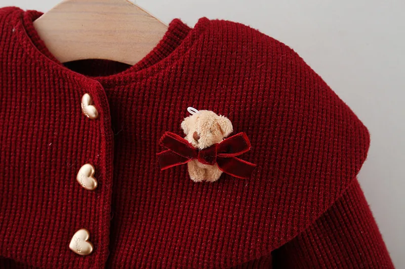 Vestido de invierno de 1 a 5 años, vestido de baile de corte A, vestidos rojos de Navidad, vestido de fiesta para niñas - imagen 4