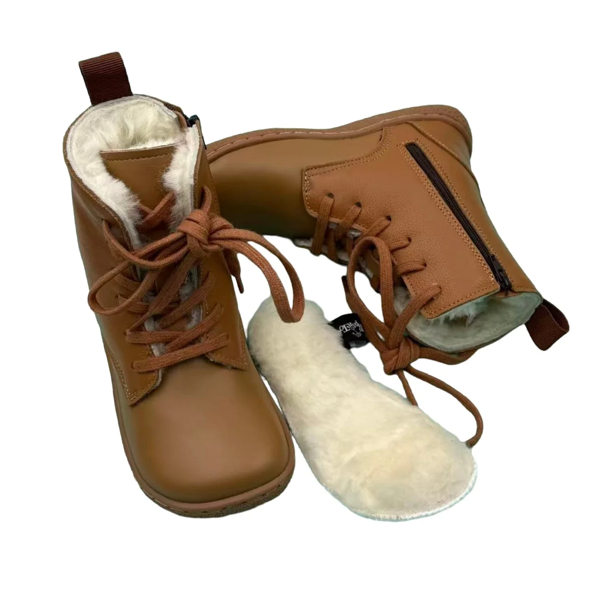 TipsieToes, bota de invierno descalza de cuero genuino, plantilla con forro de piel Natural para bebé, niño, niña, niño, niños, dedos de los pies anchos cálidos