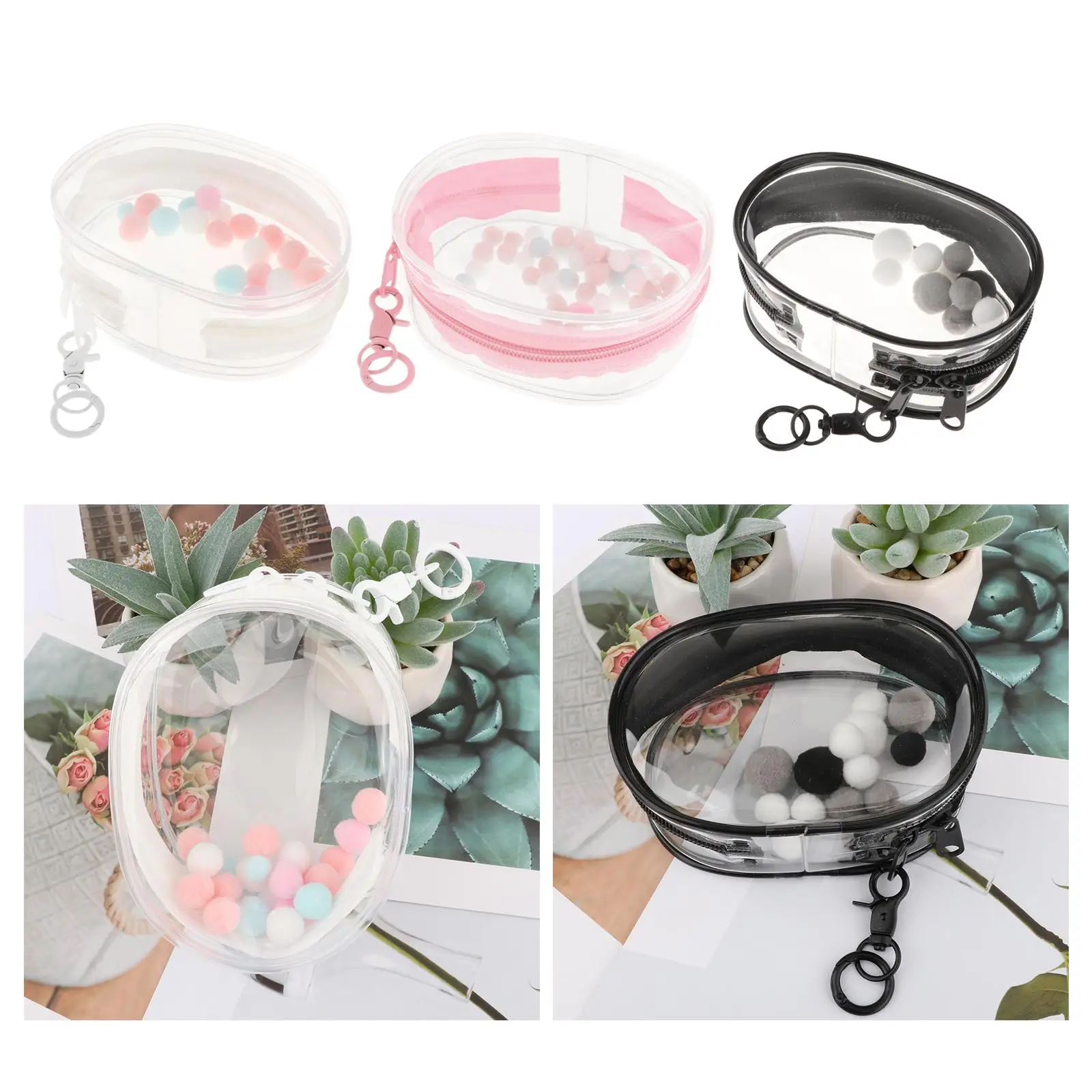 Clear Figure Display Bag Clear Doll Display Bag Carrying Case Portable Waterproof Small Doll Storage Bag for Mini Figure Doll