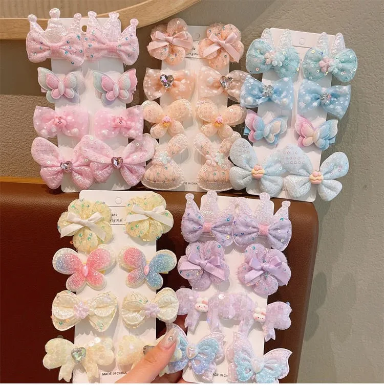 Clips laterales con lazo para bebé - Horquillas mariposa para niñas - imagen 2