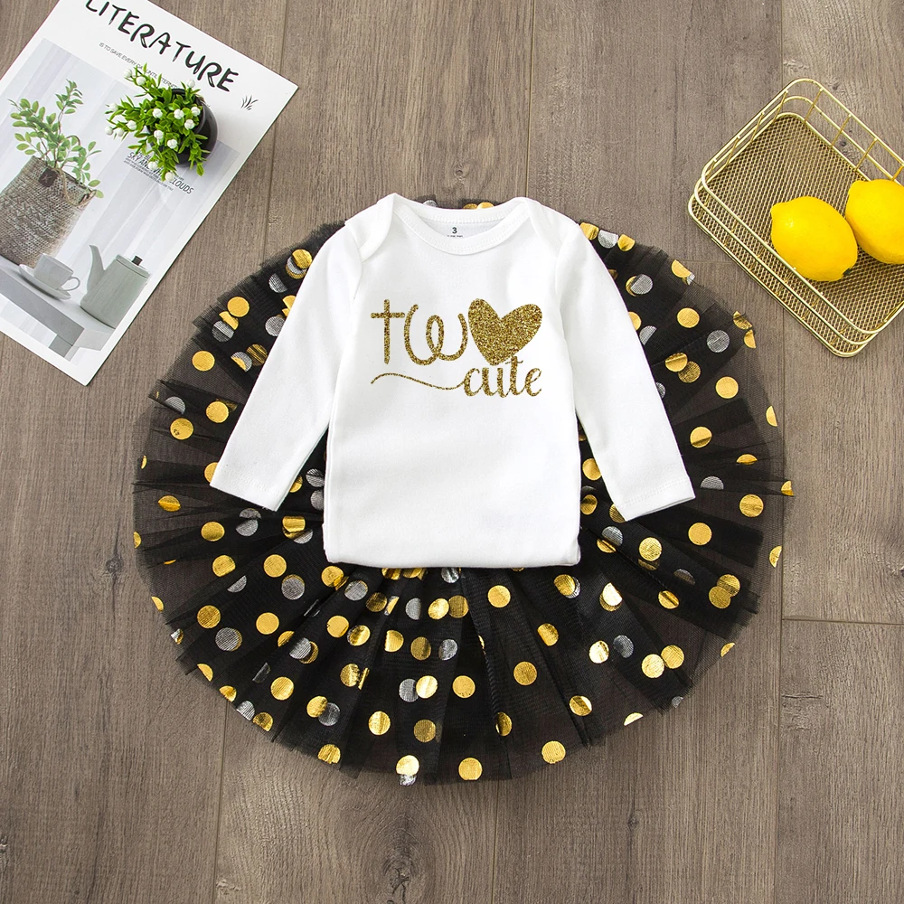 Dos niñas lindas, fiesta de segundo cumpleaños, tutú rosa, trajes de pastel, vestidos infantiles, vestido de bautismo para niñas, conjunto de ropa para niñas, vestido + monos - imagen 3