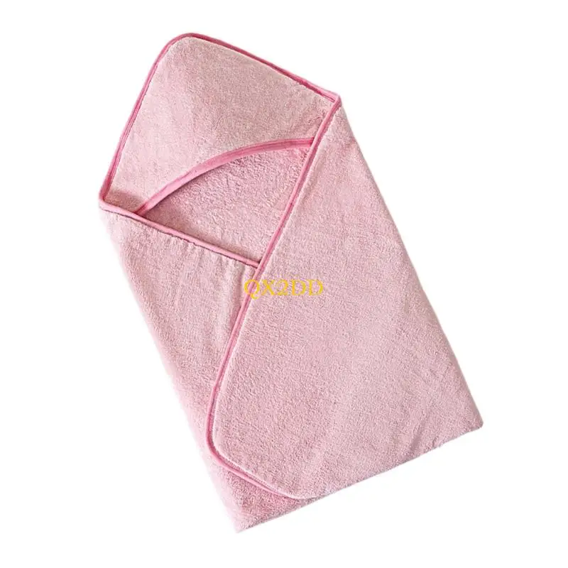 QX2D Toalla baño con capucha para bebé, manta albornoz absorbente fuerte para recién nacidos - imagen 3
