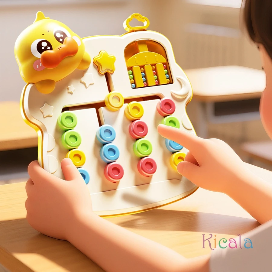 Juego de ajedrez de doble cara para caminar en cuatro colores, entrenamiento de pensamiento lógico para niños, rompecabezas de educación temprana Montessori, juguetes para niños - imagen 3