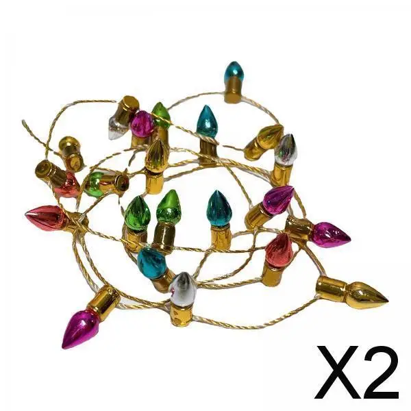 2xMiniature Christmas Light DIY Scene Accessories Mini Lamp Model for Decor