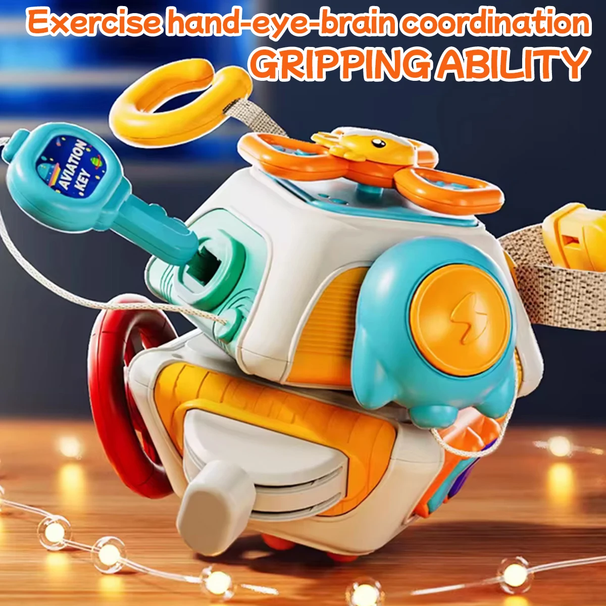 Cubo de tablero ocupado para bebé, juguete sensorial Montessori para niños pequeños de 1 a 3 años, viaje en avión para asiento de coche infantil, actividad de aprendizaje educativo para niños - imagen 2