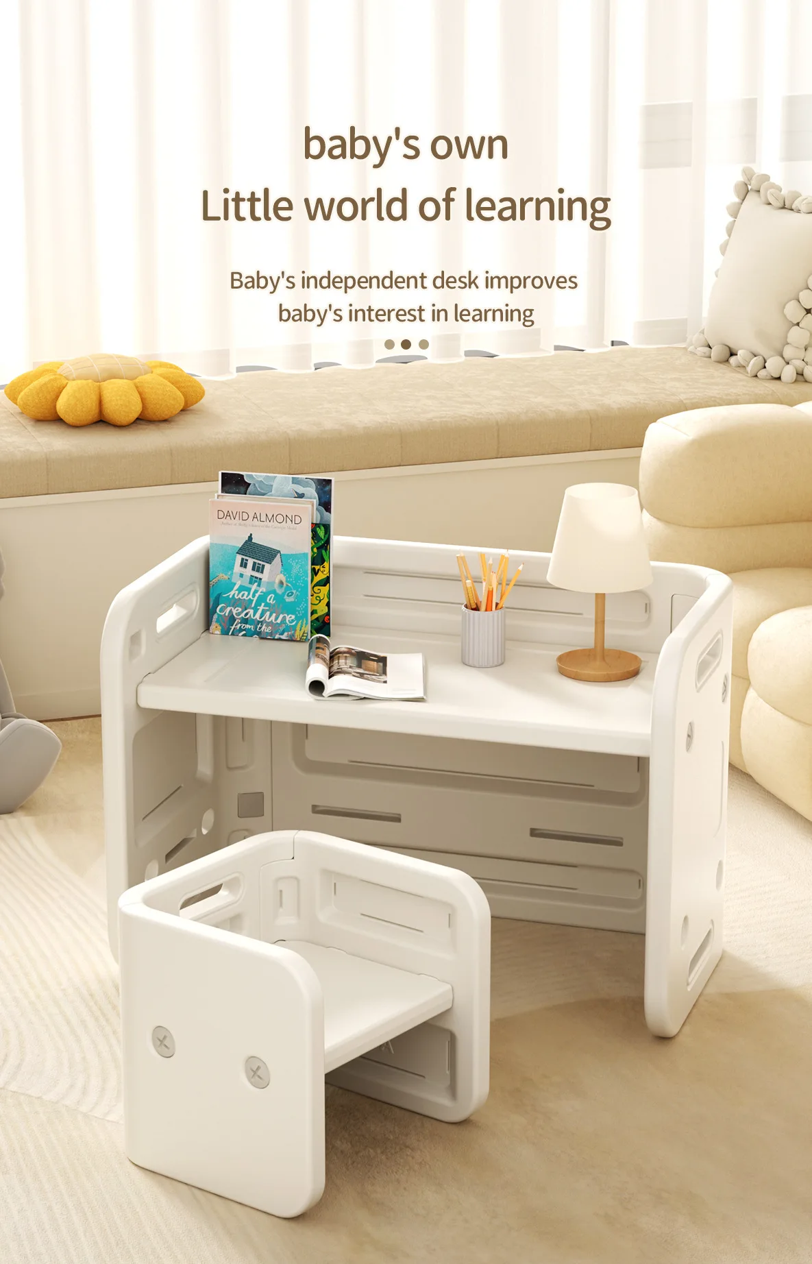 Vista frontal del mueble infantil
