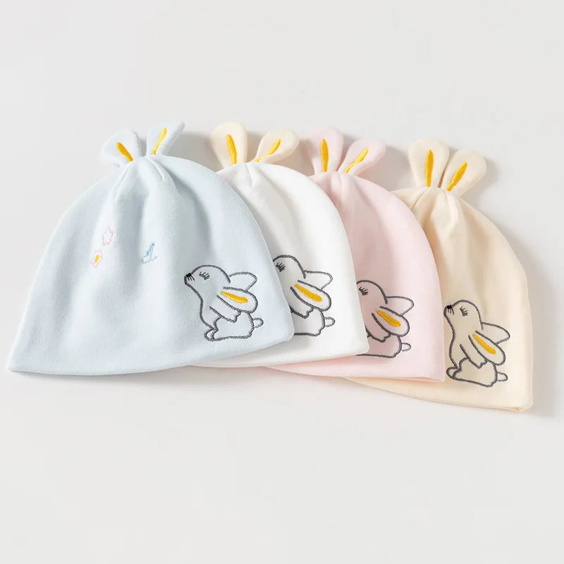 Gorro para bebé recién nacido bordado, suave y cortaviento