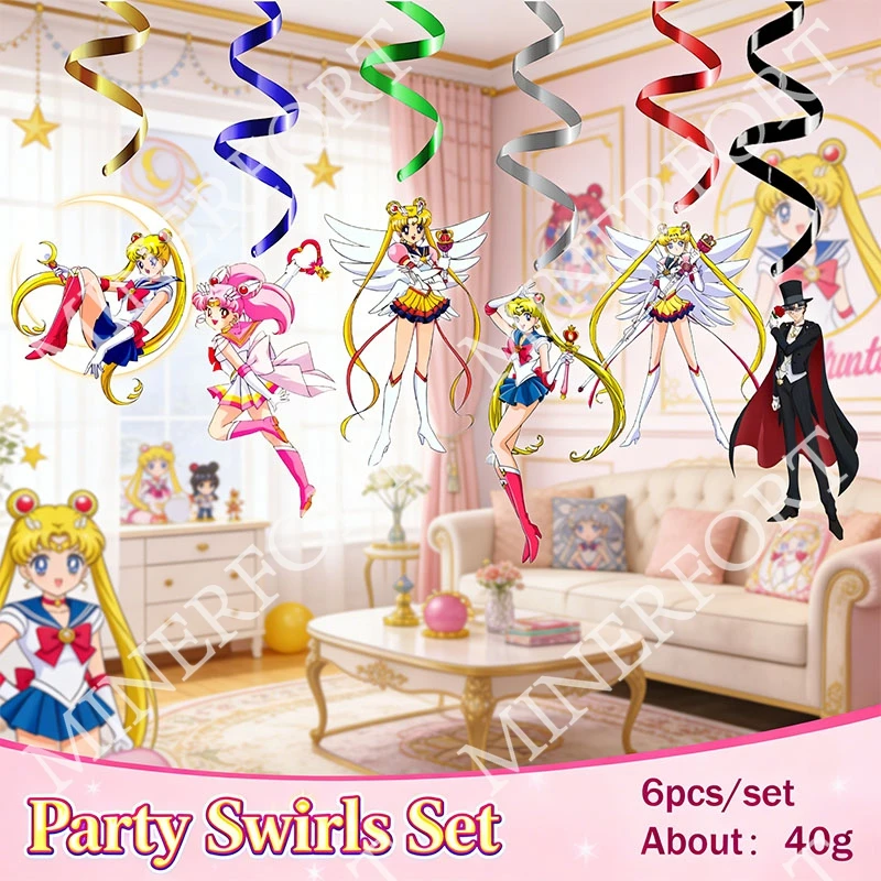 Decoración infantil Sailor Moon con diseño espiral