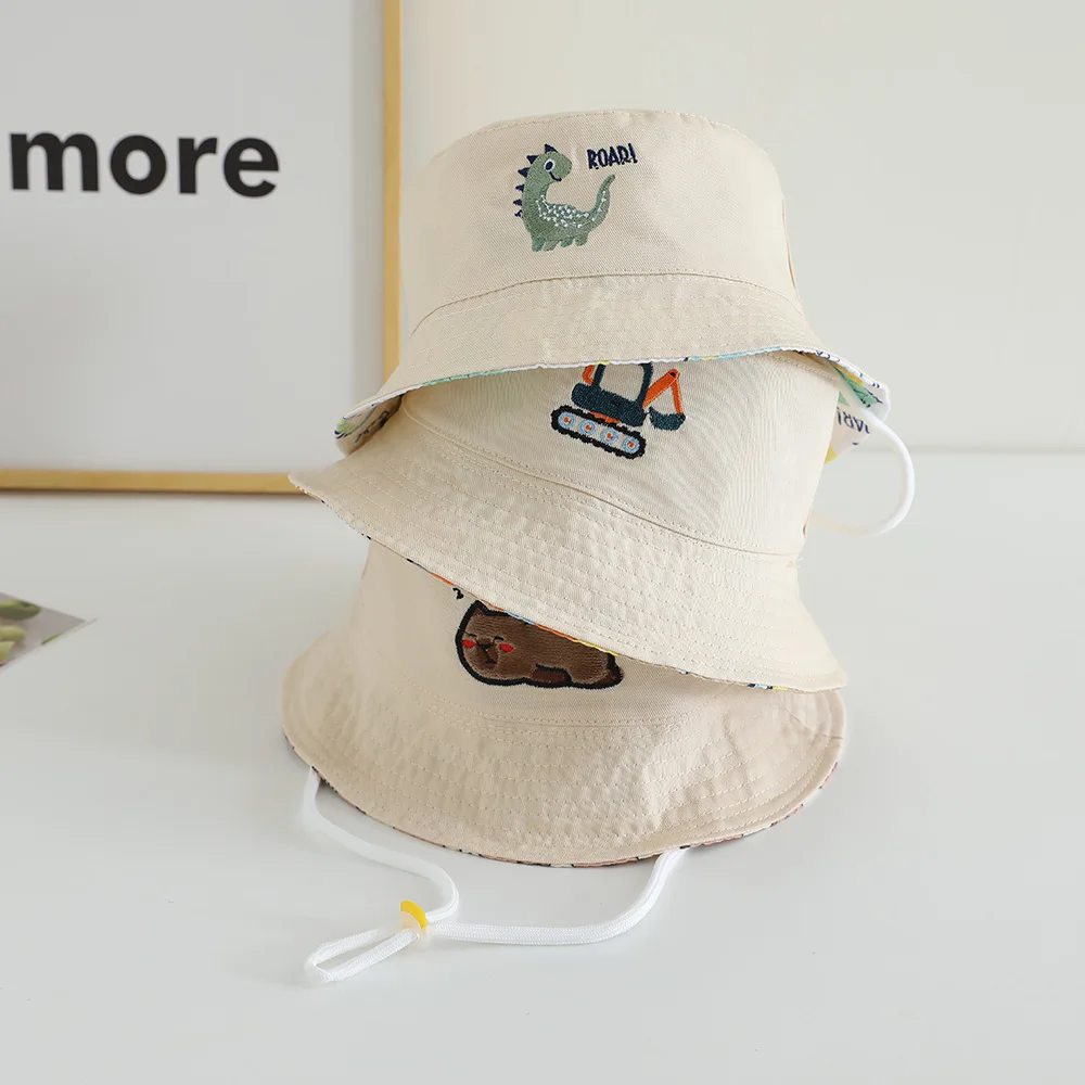 Sombrero bucket de algodón para bebé – Dibujos animados verano - imagen 2