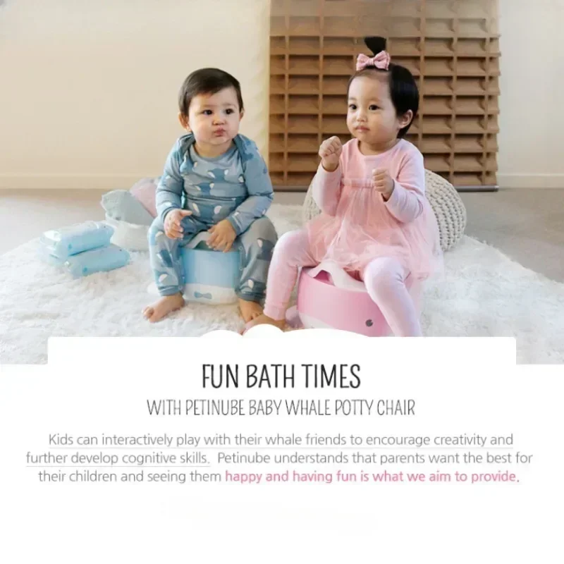 Silla de entrenamiento de orinal para niños y niñas, asiento de inodoro portátil, cómodo, lindo conejito de ballena - imagen 4