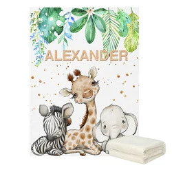 Juego de ropa de cuna - Animals de selva verde personalizable