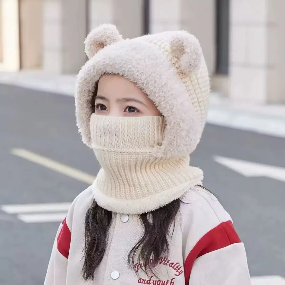 Gorro infantil de lana con orejeras y capucha suave - imagen 3