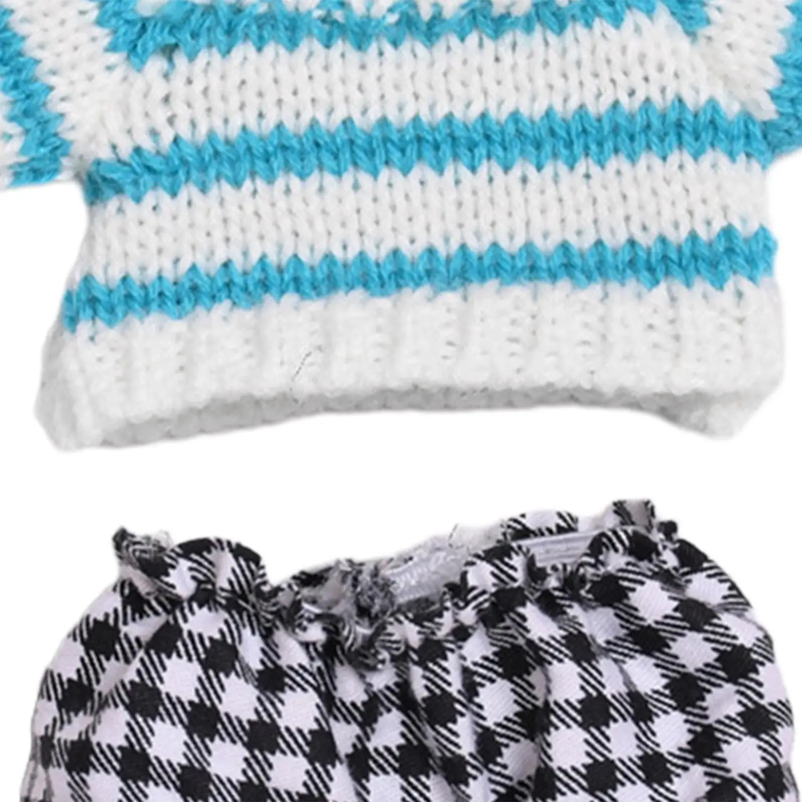2 Pieces Fashion Dolls Striped Sweater with Pants for 15-17cm Boy Dolls New Year Gifts