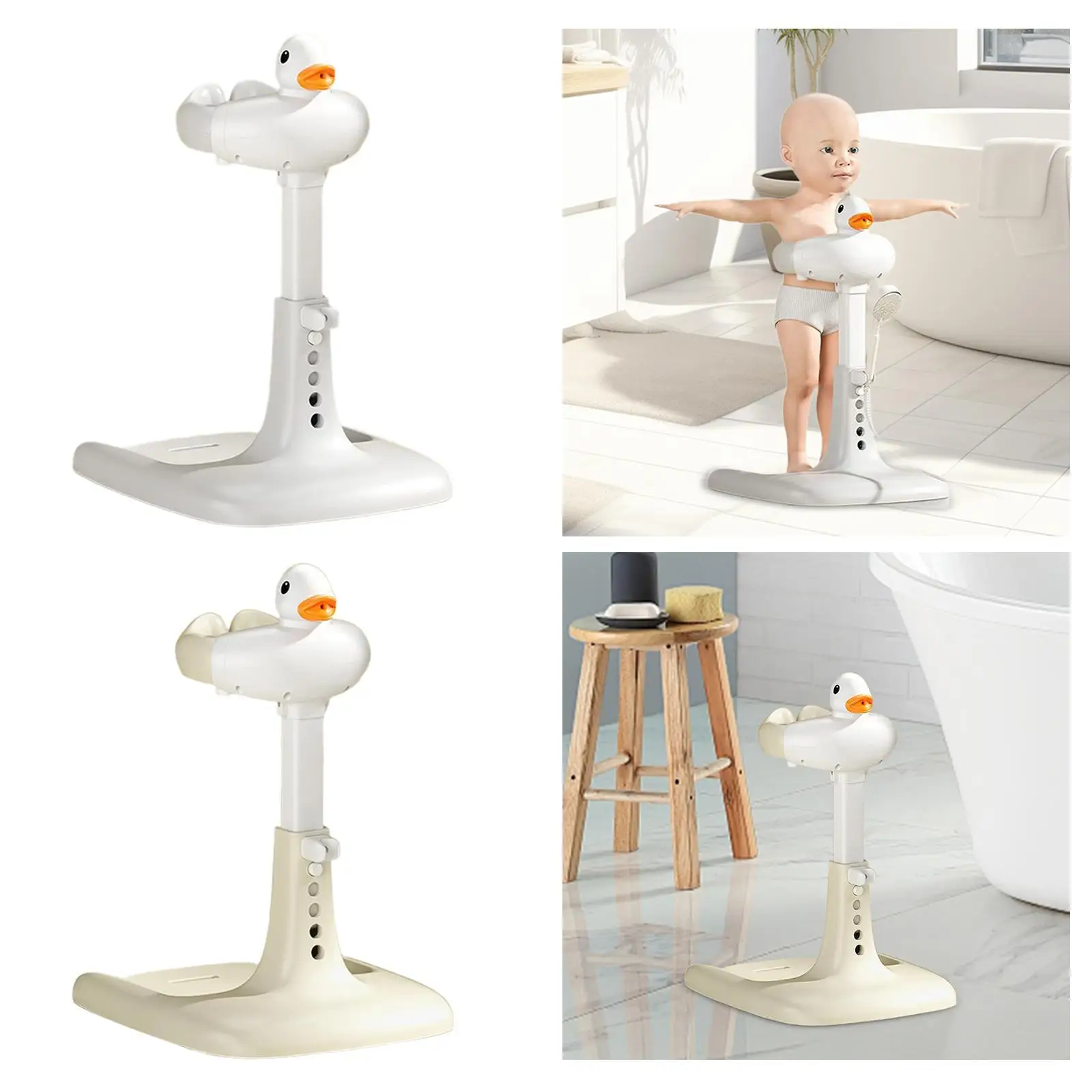 Soporte de pie para bebé, uso ergonómico en lavabo o bañera, cómoda mesa de baño y ducha estable para bebé de 0 a 6 meses, recién nacido - imagen 3