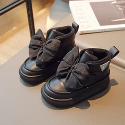 Botas de nieve infantiles con lazo grande para niños y niñas