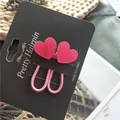 2pcs rose red heart