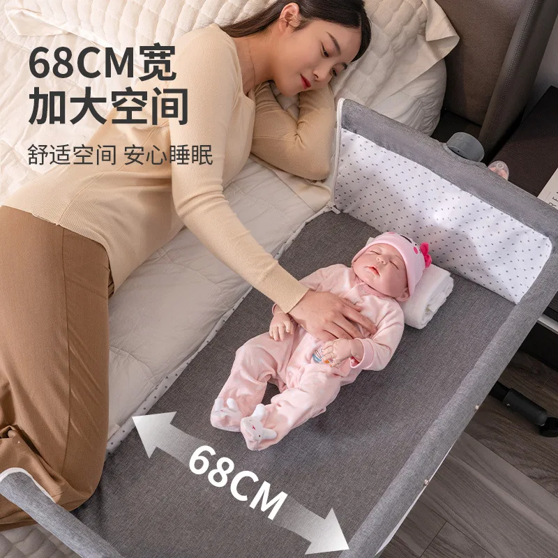 Venta al por mayor, cuna portátil para bebé, cama móvil plegable para niños, cama mecedora grande con empalme multifuncional para bebé - imagen 3