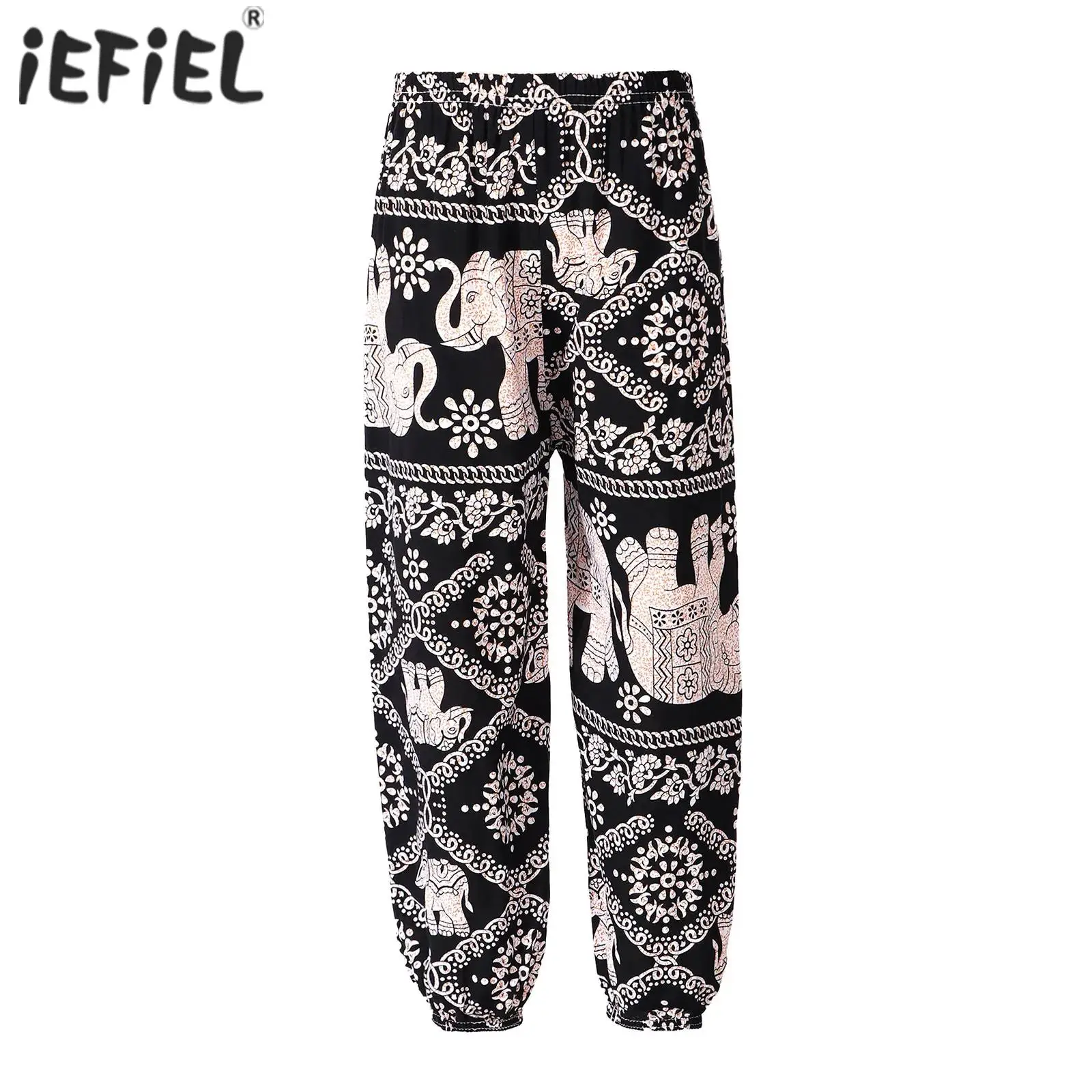 Pantalones casuales de verano para niños, niñas y niños, pantalones transpirables con estampado de dibujos animados, cintura elástica, ropa de casa para vacaciones, Unisex