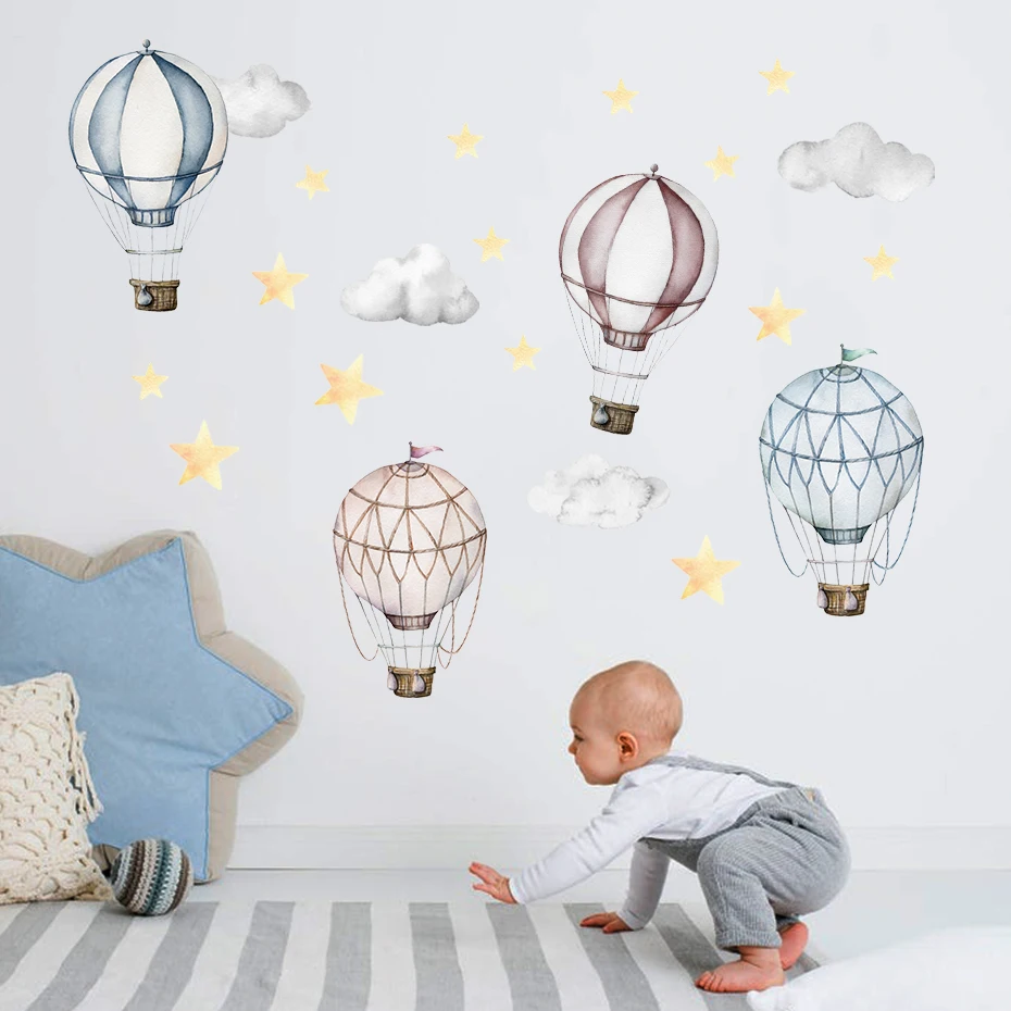 Vinilos decorativos para bebé con estrellas nubes y globos - imagen 4