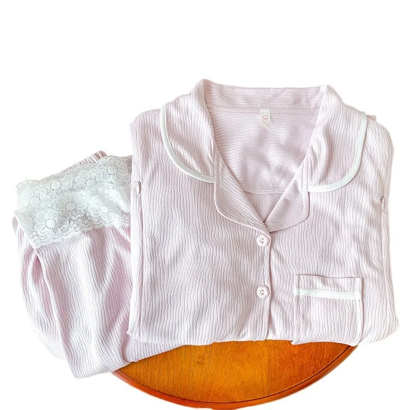 Pijama maternidad manga larga para embarazadas – Lactancia otoño - imagen 5