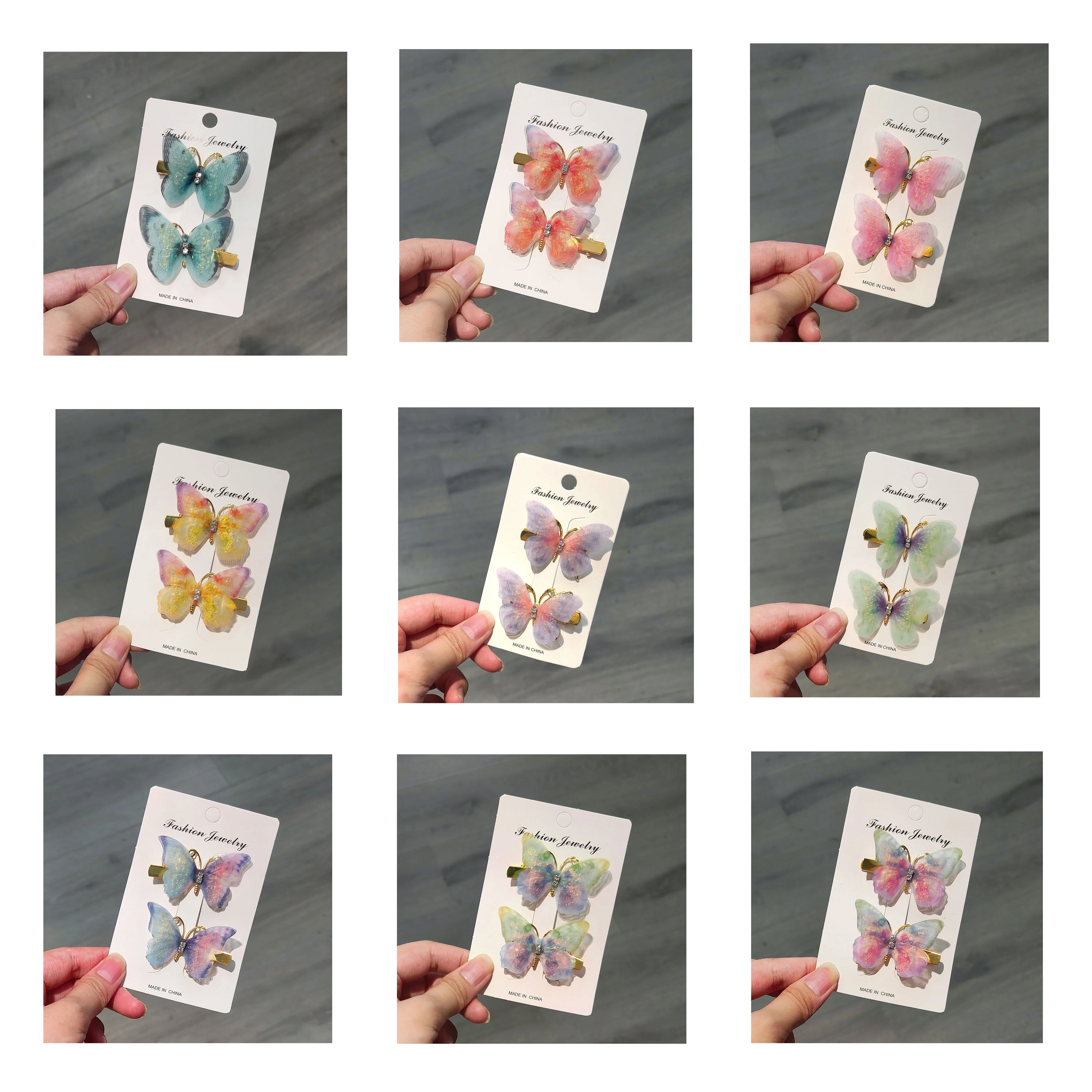 Pinzas de mariposa coloridas para niña – Horquillas decorativas pelo