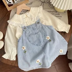MILANCEL conjunto primavera niña camisa encaje y monos flores