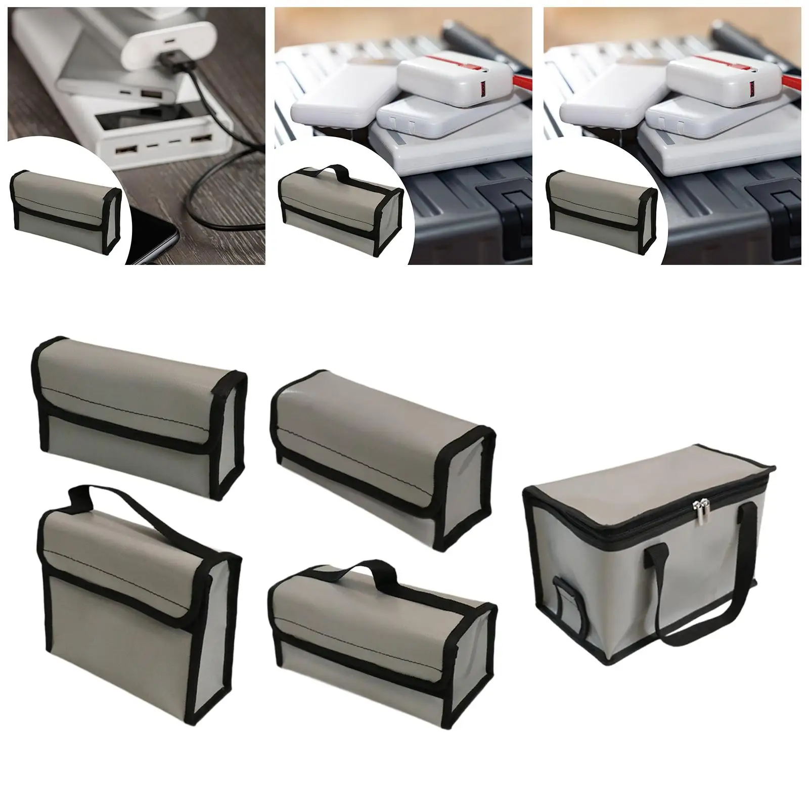 Bolsa de almacenamiento de batería, organizador para transporte de batería Lipo ignífuga, cubierta protectora, bolsa Lipo para baterías de teléfonos móviles - imagen 3