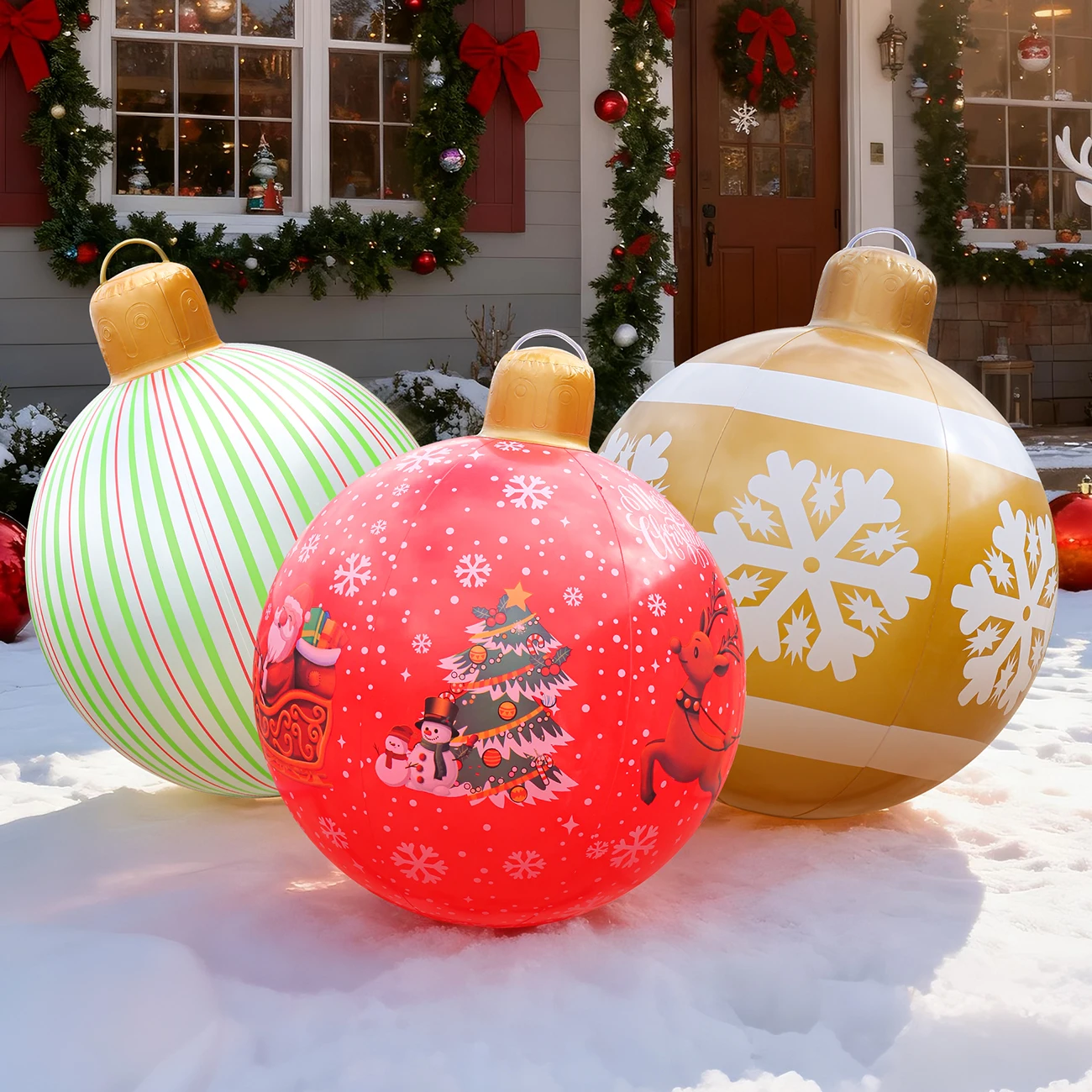 Bolas navideñas inflables gigantes – Adornos colgantes de PVC