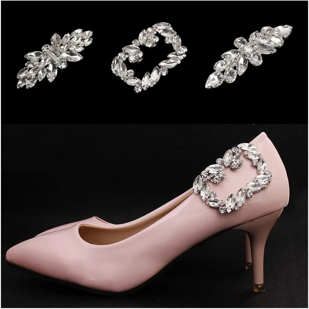 Clip de zapato de boda de novia con diamantes de imitación, Clips decorativos brillantes, hebilla con dije, decoraciones para zapatos - imagen 4