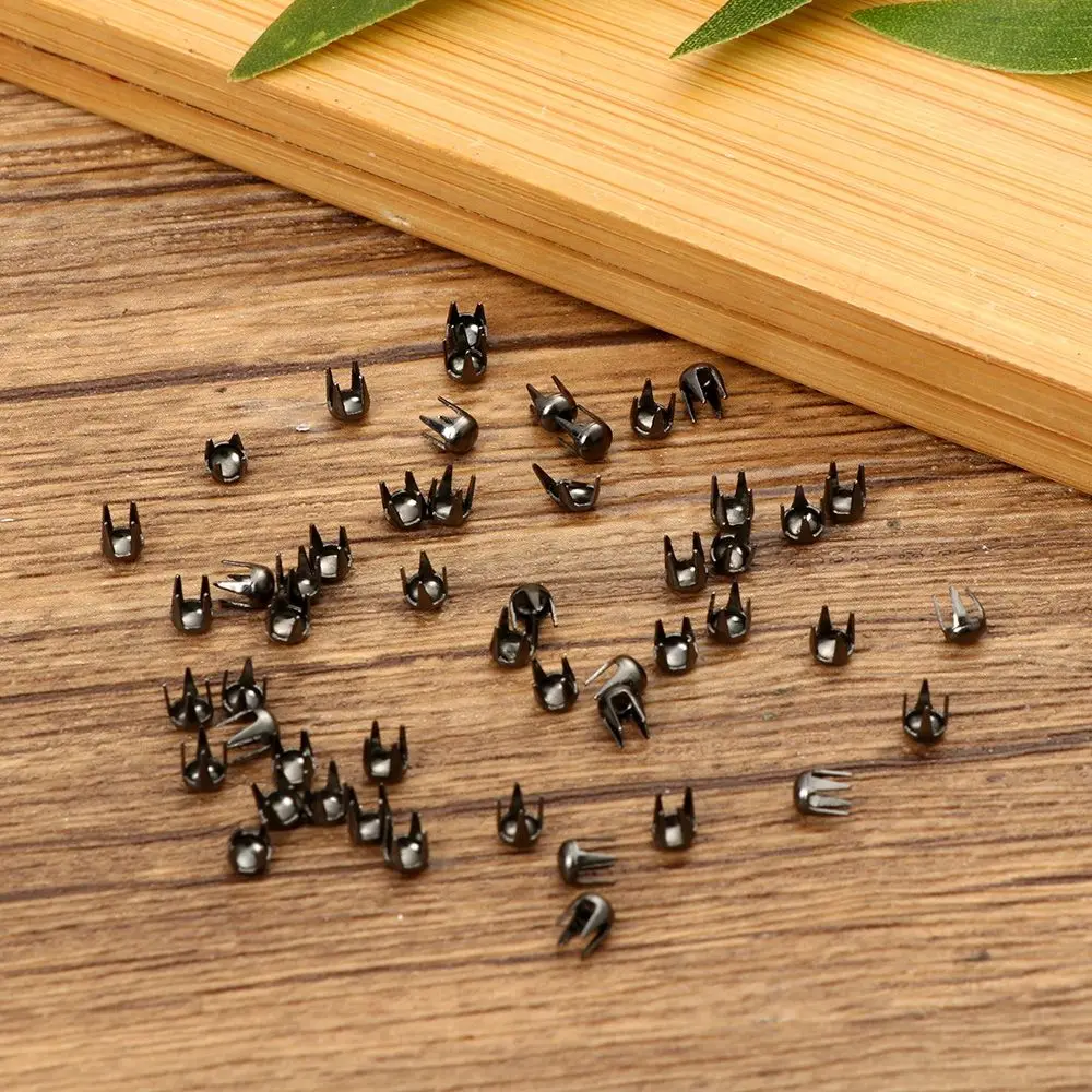 Mini hebilla de cuentas redondas, martillo de garra, hebillas de Metal ultrapequeñas, juguetes de peluche DIY, ropa para muñecas, accesorios para muñecas, 50 piezas, 3mm - imagen 4