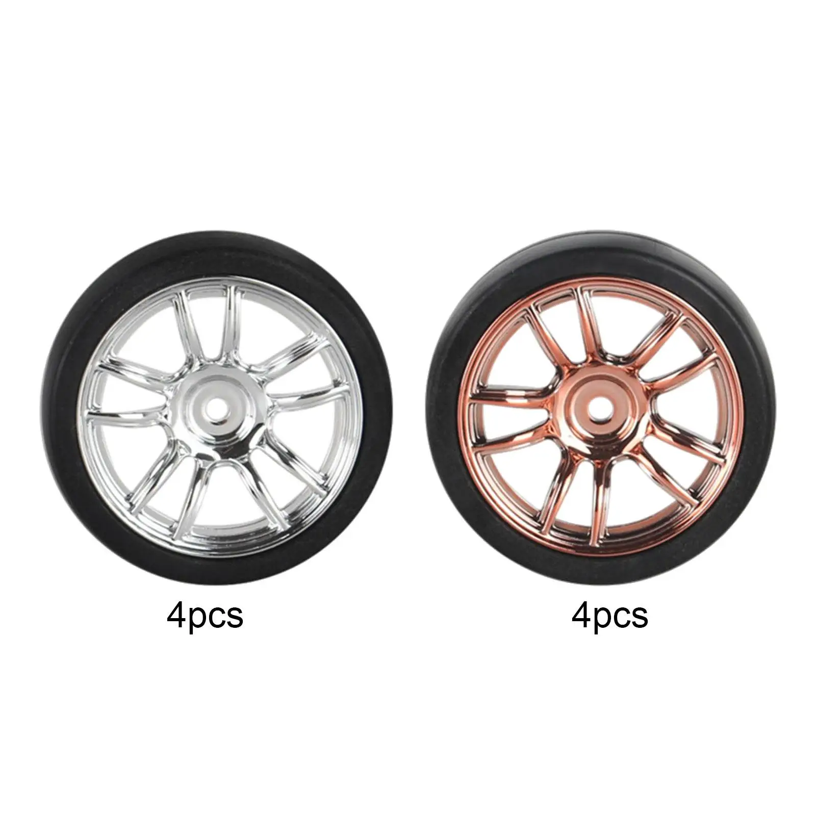 4Pcs RC Drift Tyre Wheel Rim and Tires Set Rally Drift Tyres for 1:18 RC Electric Drift Car Accessories Spare Parts Repalces