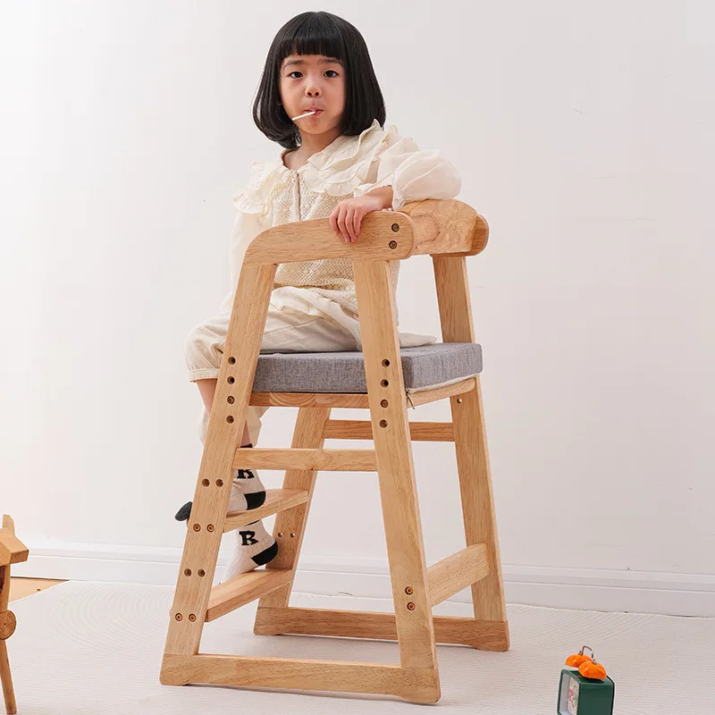 Silla de comedor infantil de madera maciza – Multifuncional ajustable - imagen 5