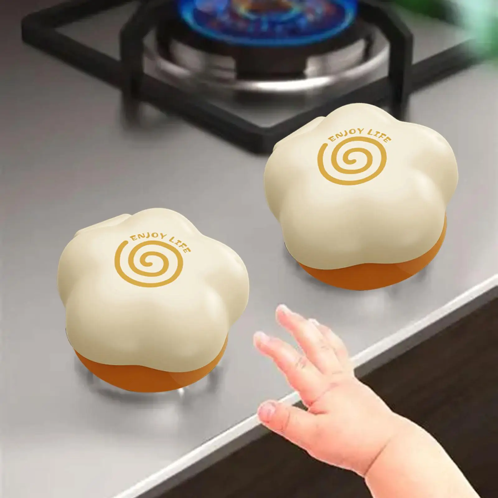 2 Pieces Stove Knob Covers Electric Oven Locks Guard Flower Shaped Stove Knob 2 Pieces Stove Knob Covers Electric Oven Locks Guard Flower Shaped Stove Knob