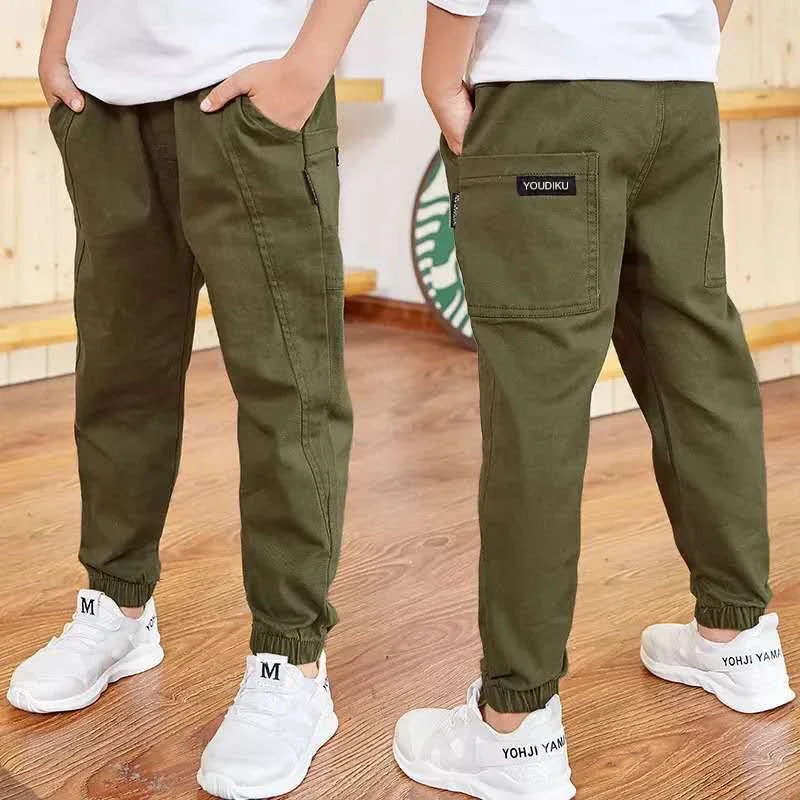 Primavera otoño pantalones de algodón para niños pantalones para niños pantalones deportivos casuales para niños 3 4 5 6 7 8 9 10 11 12 13 años ropa para niños adolescentes - imagen 4