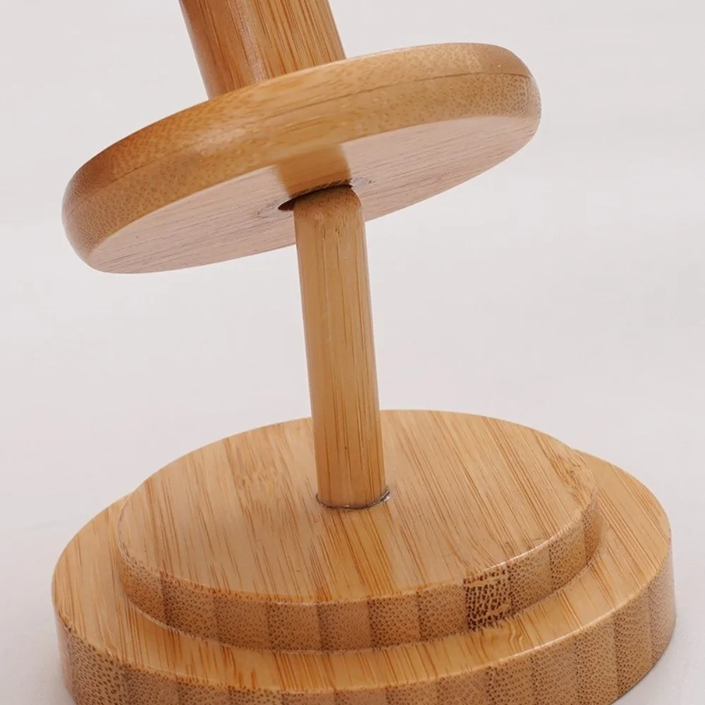 Organizador de ovillos de madera: giratorio vertical artesanal - imagen 5