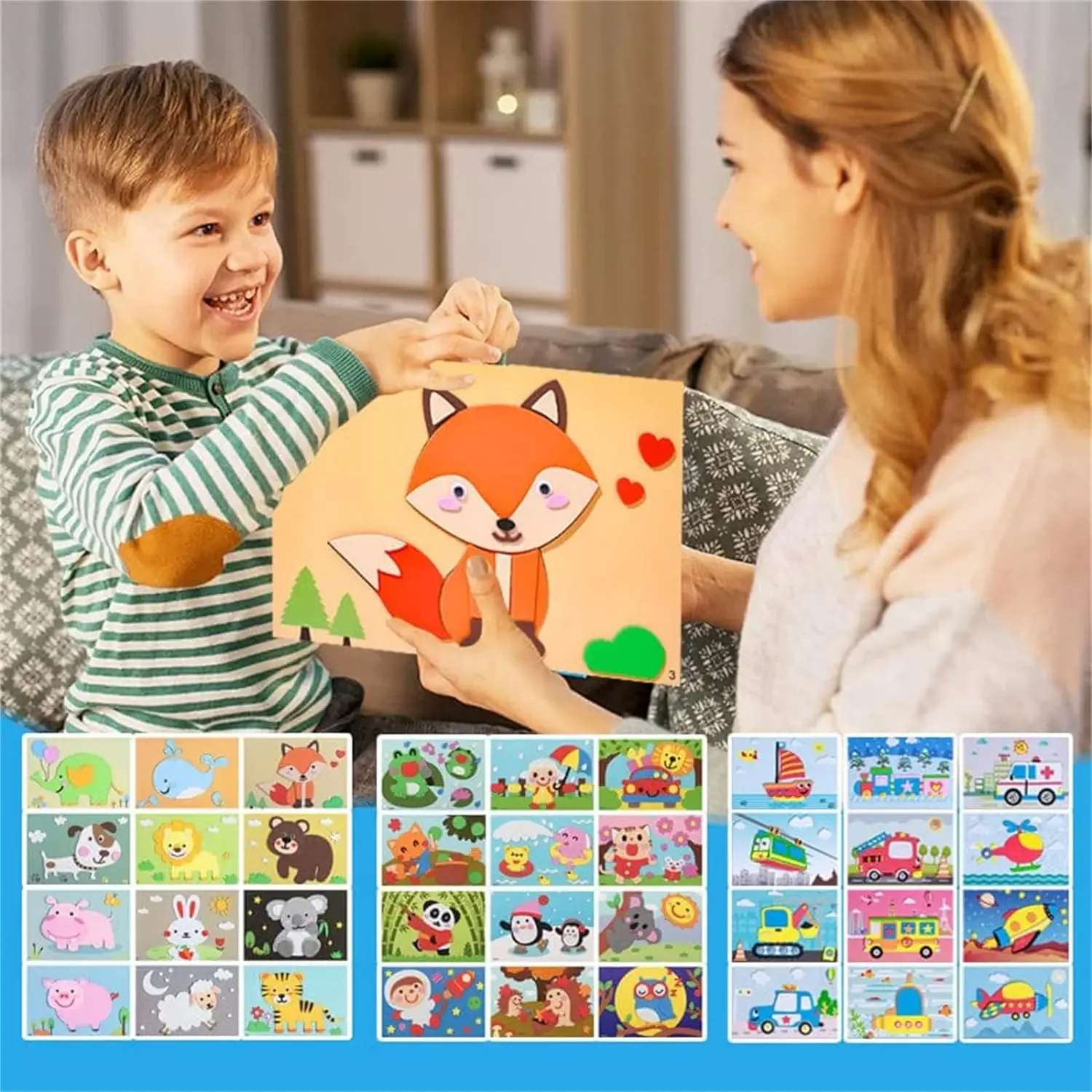 Pegatinas educativas de animales EVA 3D para niños, juego - imagen 3