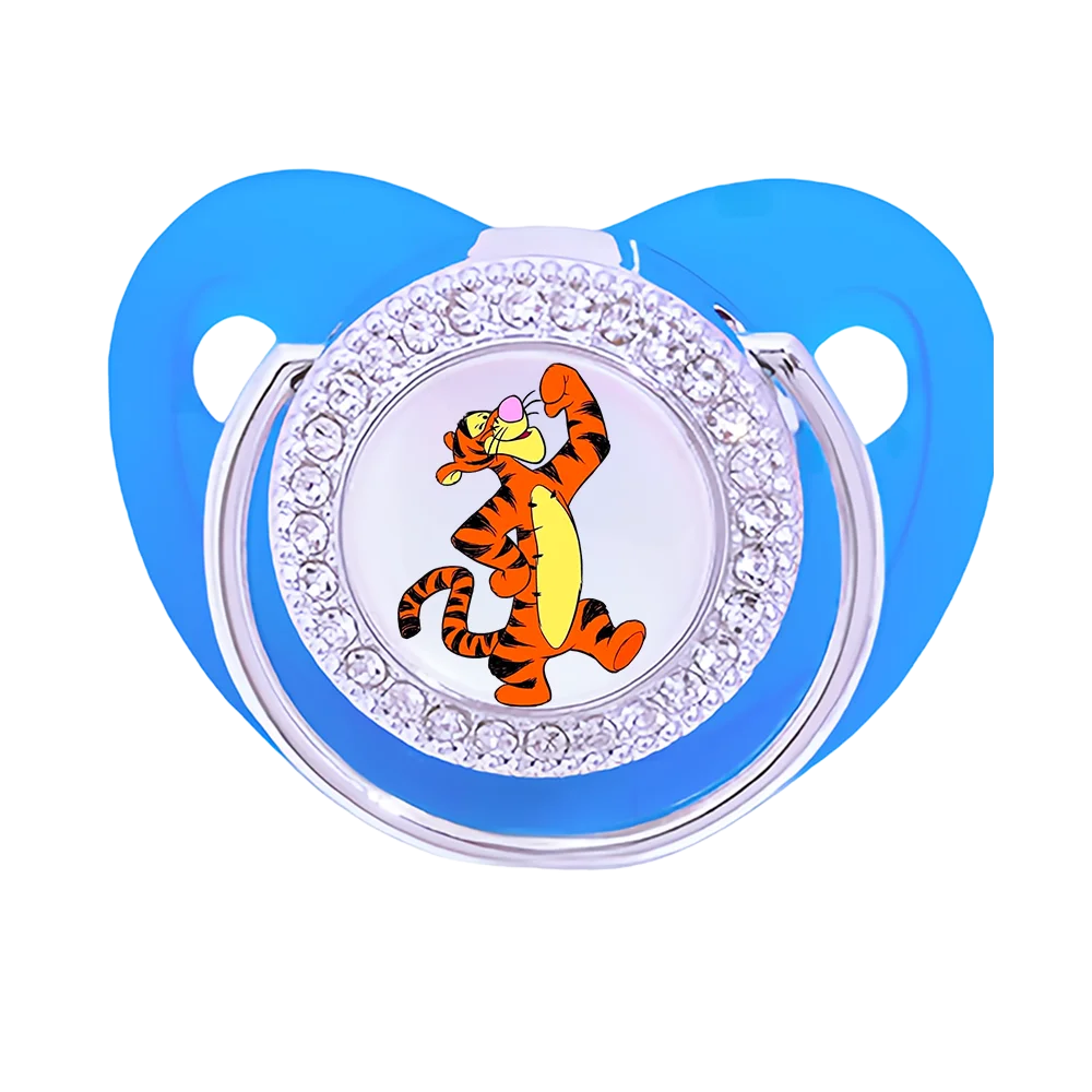 Tigger anime estampado nuevo anime tetina de silicona líquida chupete de bebé de lujo chupete de bebé recién nacido Bling boca juega Chupeta - imagen 5