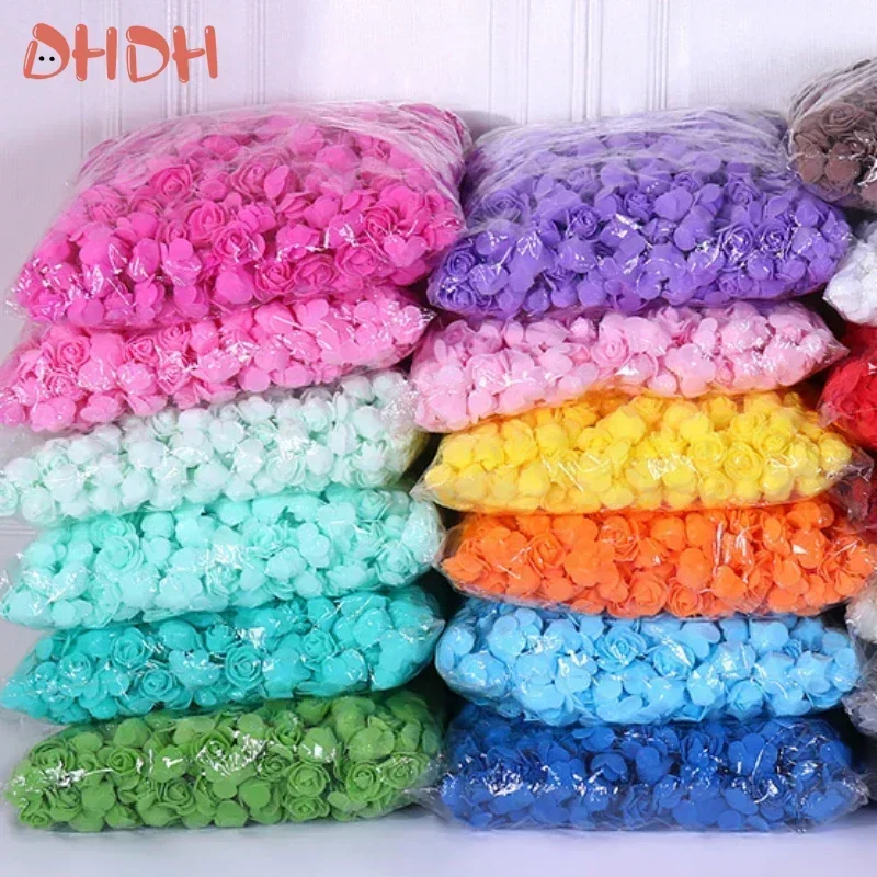 Cabezas de rosas artificiales de espuma PE, Material de decoración de caja de dulces para el Día de San Valentín, bricolaje, 500 Cm, 3,5 Cm - imagen 2