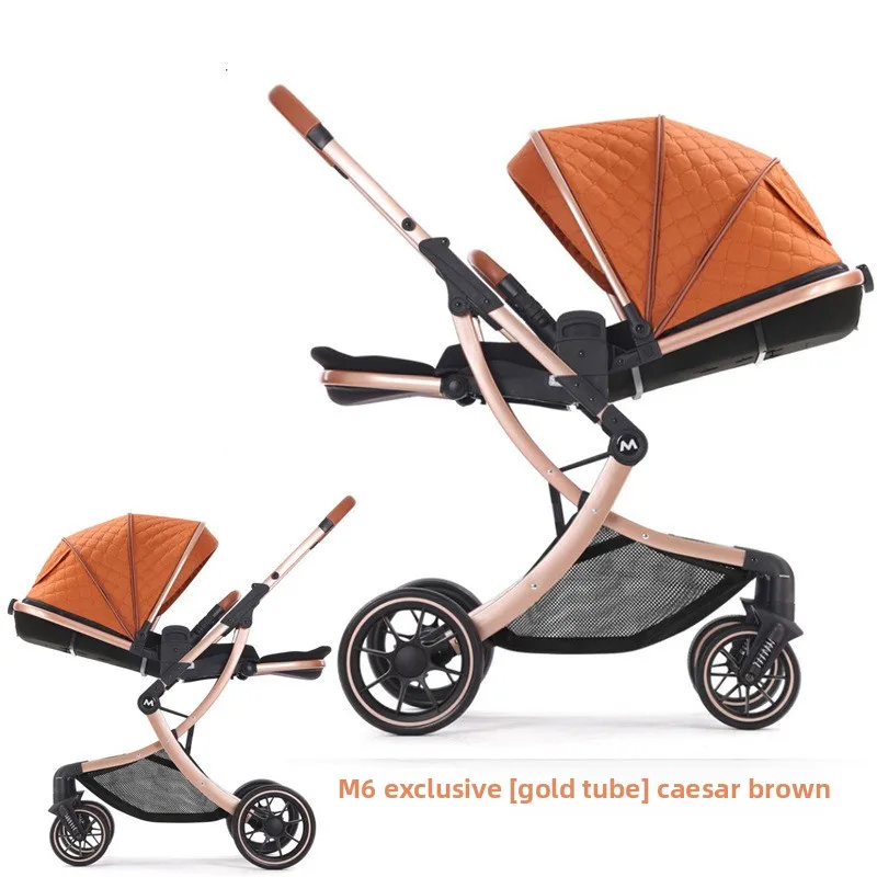 Cochecito de alto paisaje, ligero, plegable, con moisés, asiento cerrado en forma de huevo, protección de columna vertebral - imagen 2