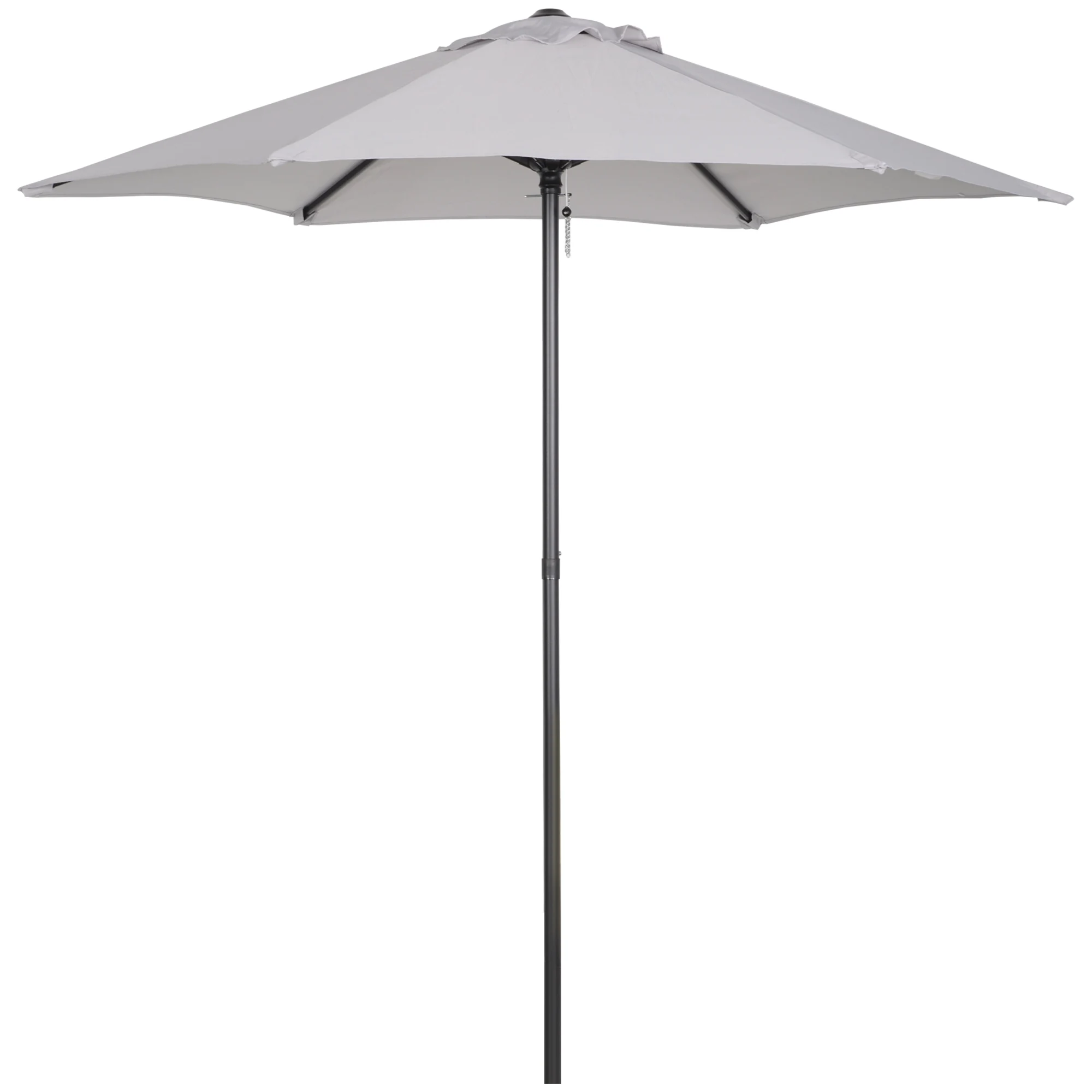 Outsunny Sombrilla de Terraza Exterior Ø2x2 m Parasol de Terraza Exterior con Techo de Ventilación y Poste Desmontable de Aluminio Sombrilla para Jardín Patio Gris Claro - imagen 2