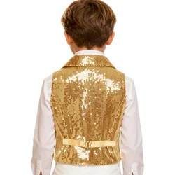 Chaleco de lentejuelas con cuello en V para niño – Formal de fiesta