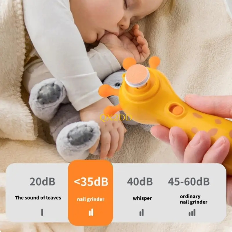 eléctrica QX2D para cuidado las uñas del bebé con funcionamiento ligero y silencioso diseño compacto 2 ajustes - imagen 4