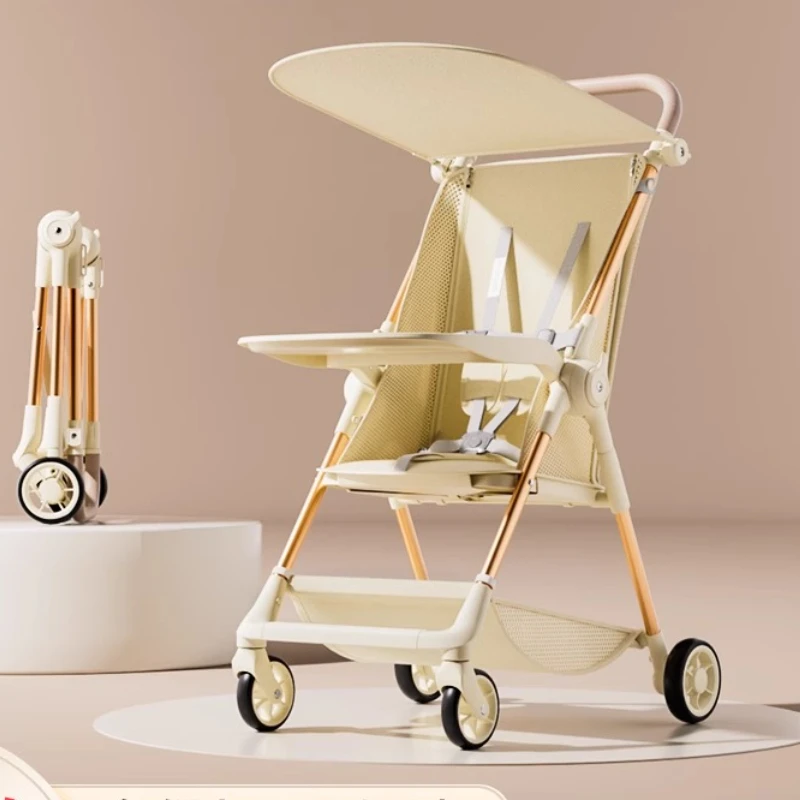 Cochecito compacto Wonder de 1 segundo pliegue para 6M-5Y 360 ° Marco de aluminio reclinable con rueda delantera, compañero de viaje ligero imprescindible