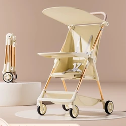 Cochecito compacto Wonder de 1 segundo pliegue para 6M-5Y 360 ° Marco de aluminio reclinable con rueda delantera, compañero de viaje ligero imprescindible