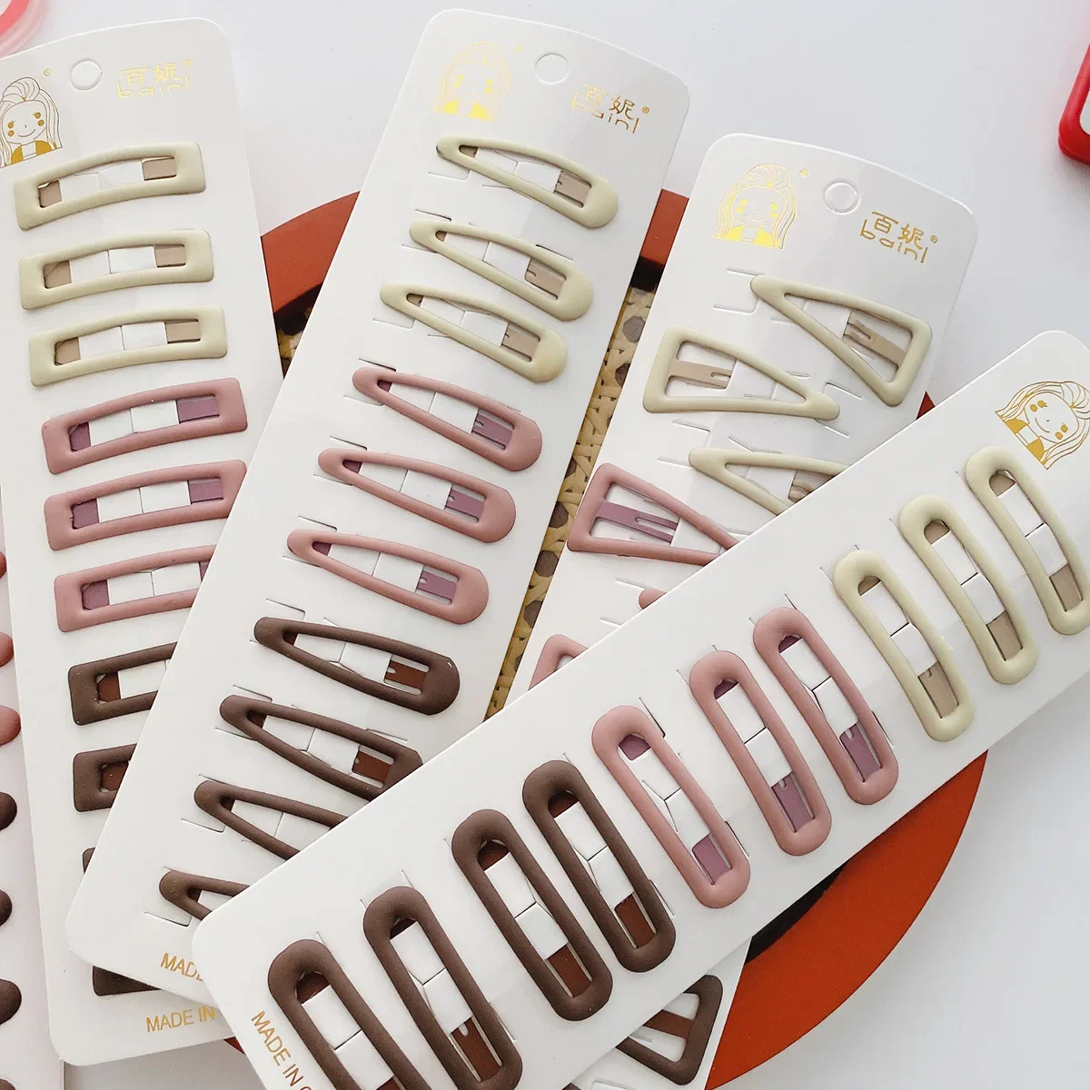 10 Uds. De horquillas para niñas de Color café, Mini pinzas para el pelo a presión para niños, horquillas con forma de gota de estrella, accesorios para el cabello para bebés y niños pequeños - imagen 3