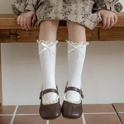 Calcetín de princesa pantorrilla algodón suave para niños pequeños