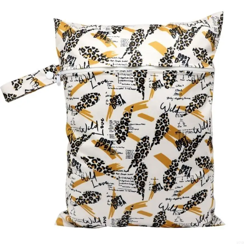 D7YD bolso portátil resistente agua para pañales secos y húmedos con cremallera, bolso para cochecito, bolsa transporte - imagen 5