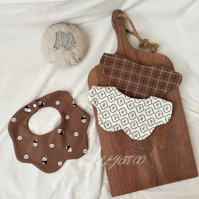 Baberos Bandana de algodón orgánico súper suaves para bebé, nuevo babero de baba de doble cara para niños y niñas, collar de dentición de moda coreana Ins 2025 - imagen 4