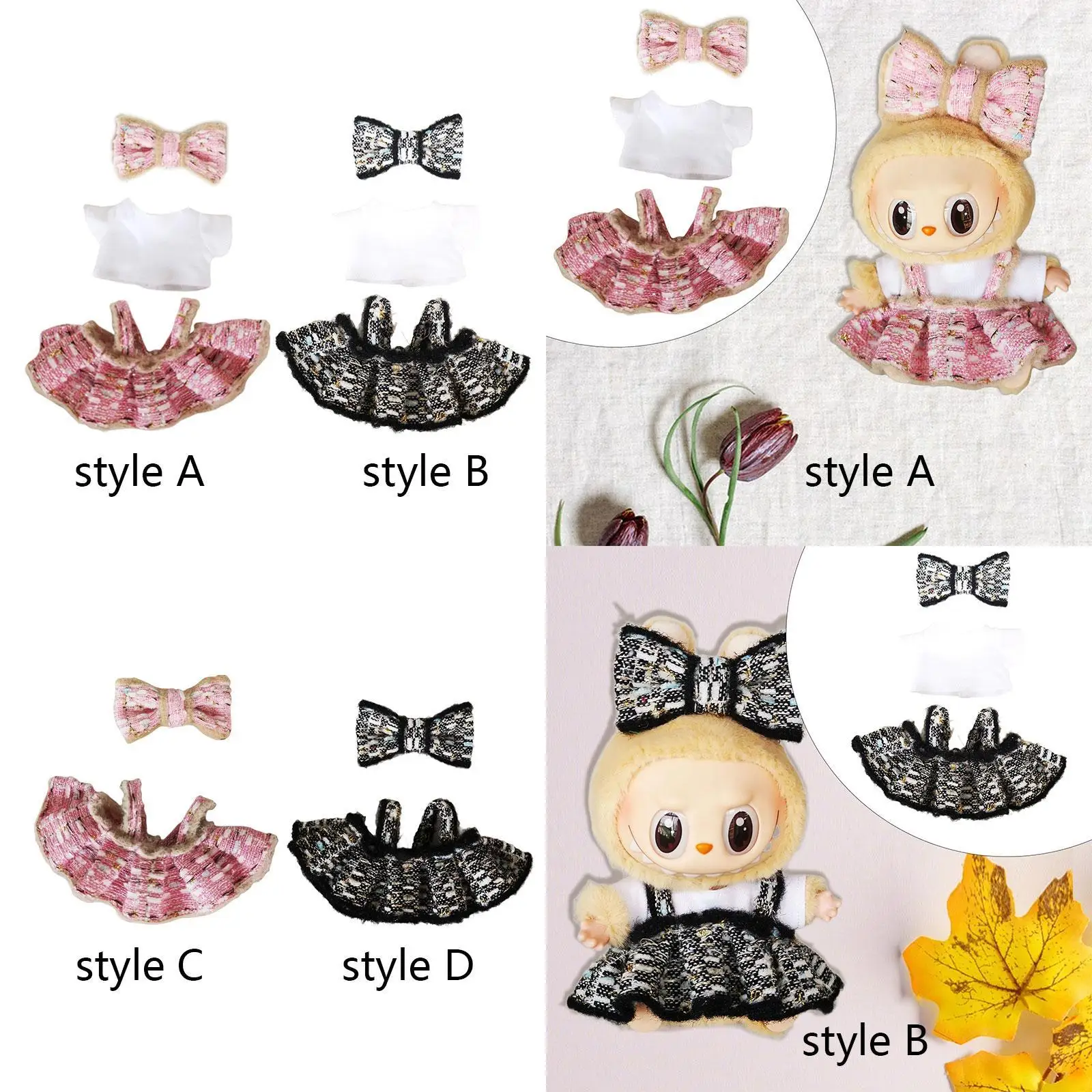 Mini conjunto de ropa para muñeca de 15cm y 17cm, accesorios para trajes de ropa, - imagen 4