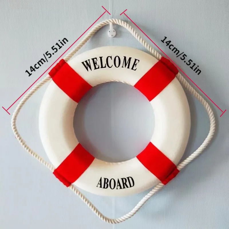 Decoración náutica infantil – Boya salvavidas roja y azul - imagen 5